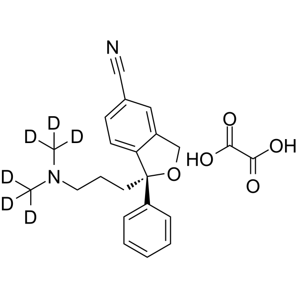 (S)-Desfluoro Citalopram-d6 oxalate Structure