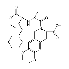 (3S)-2-[(2S)-2-[[(2S)-4-cyclohexyl-1-ethoxy-1-oxobutan-2-yl]amino]propanoyl]-6,7-dimethoxy-3,4-dihydro-1H-isoquinoline-3-carboxylic acid Structure