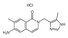 6-amino-1,2-dihydro-7-methyl-2-<<5(4)-methyl-4(5)-imidazolyl>methyl>-1-oxoisoquinoline dihydrochloride Structure