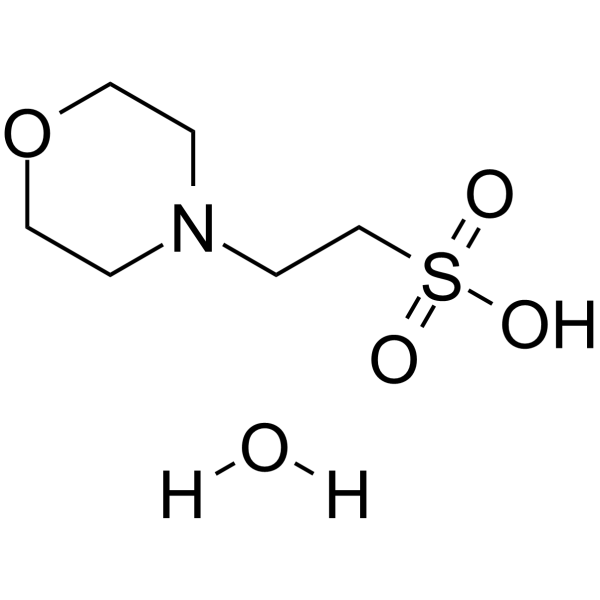 2-(N-吗啉)乙磺酸一水物结构式