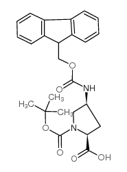 N-Boc-顺式-4-Fmoc-氨基-L-脯氨酸结构式