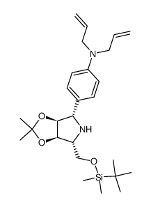 Benzenamine, 4-(3aS,4S,6R,6aR)-6-(1,1-dimethylethyl)dimethylsilyloxymethyltetrahydro-2,2-dimethyl-4H-1,3-dioxolo4,5-cpyrrol-4-yl-N,N-di-2-propenyl-结构式