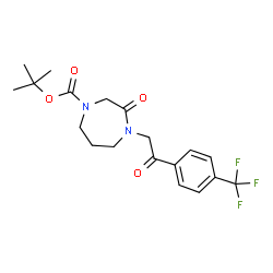 3-氧代-4-(2-氧代-2-(4-(三氟甲基)苯基)乙基)-1,4-二氮杂环庚烷-1-羧酸叔丁酯结构式