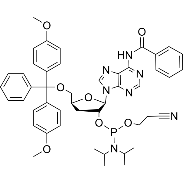 N6-Bz-5'-O-DMTr-3'-deoxyadenosine-2'-O-CED-phosphoramidite Structure