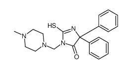 3-[(4-methylpiperazin-1-yl)methyl]-5,5-diphenyl-2-sulfanylideneimidazolidin-4-one结构式