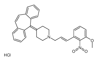 4-(dibenzo[1,2-a:1',2'-e][7]annulen-11-ylidene)-1-[(E)-3-(3-methoxy-2-nitrophenyl)prop-2-enyl]piperidine,hydrochloride结构式
