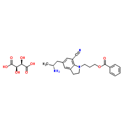 5-[(2R)-2-Aminopropyl]-1-[3-(benzoyloxy)propyl]-2,3-dihydro-1H-indole-7-carbonitrile (2R,3R)-2,3-dihydroxybutanedioate structure