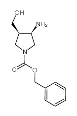 顺式-3-氨在-4-(羟基甲基)-1-吡咯啉羧酸苄酯结构式