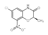 (2R)-6-氯-2-甲基-8-硝基-2H-1,4-苯并噁嗪-3(4h)-酮结构式