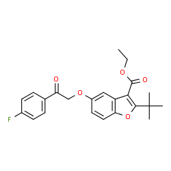 ethyl 2-(tert-butyl)-5-(2-(4-fluorophenyl)-2-oxoethoxy)benzofuran-3-carboxylate结构式