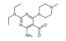 2-N,2-N-diethyl-6-(4-methylpiperazin-1-yl)-5-nitropyrimidine-2,4-diamine结构式