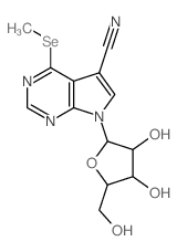 9-[3,4-dihydroxy-5-(hydroxymethyl)oxolan-2-yl]-5-methylselanyl-2,4,9-triazabicyclo[4.3.0]nona-2,4,7,10-tetraene-7-carbonitrile Structure