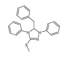 5-benzyl-3-methylsulfanyl-1,4-diphenyl-4,5-dihydro-1H-[1,2,4]triazole结构式