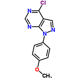4-氯-1-(4-甲氧基苯基)-1H-吡唑并[3,4-d]嘧啶结构式