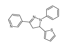 3-(2-phenyl-3-thiophen-2-yl-3,4-dihydropyrazol-5-yl)pyridine结构式