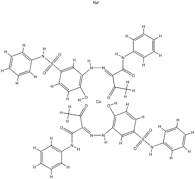 双[2-[[2-羟基-5-[(苯氨基)磺酰基]苯基]偶氮基]-3-氧代-N-苯基丁酰胺]合钴酸钠结构式