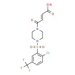 4-(4-{[2-氯-5-(三氟甲基)苯基]磺酰基}哌嗪-1-基)-4-氧代丁-2-烯酸结构式