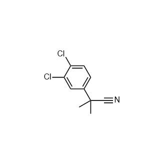 2-(3,4-二氯苯基)-2-甲基丙腈结构式