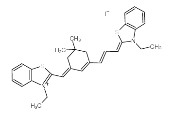 3-乙基-2-[3-[3-[(3-乙基-3H-苯并噻唑-2-亚基)甲基]-5,5-二甲基环己-2-烯-1-亚基]丙-1-烯基]苯并噻唑碘化物结构式