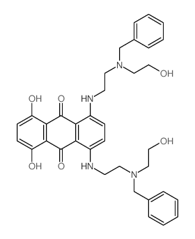 9,10-Anthracenedione,1,4-dihydroxy-5,8-bis[[2-[(2-hydroxyethyl)(phenylmethyl)amino]ethyl]amino]- Structure