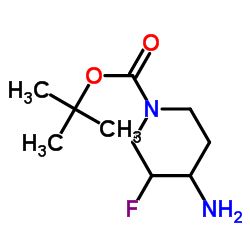 4-氨基-3-氟-哌啶-1-羧酸叔丁酯结构式