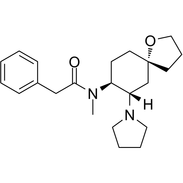 (+)-(5α,7α,8β)-N-甲基-N-[7-(1-吡咯烷基)-1-氧杂螺[4,5]癸-8-基]苯乙酰胺图片