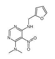N6-furfuryl-N4,N4-dimethyl-5-nitro-pyrimidine-4,6-diyldiamine结构式