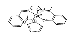 Cu((benzaldehyde)(2-hydroxyacetophenone)ethylenediamine-2H)(H2O)(acetate)(imidazole) Structure