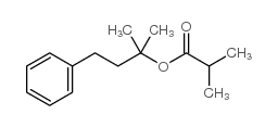 2-甲基丙酸-1,1-二甲基-3-苯基丙基酯结构式