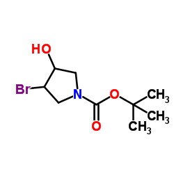 1-Boc-4-溴吡咯烷-3-醇结构式