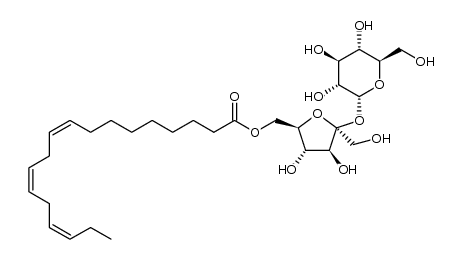 6-O-[(9Z,12Z,15Z)-octadeca-9,12,15-trienoyl]-β-D-fructofuranosyl-(2->1)-α-D-glucopyranoside Structure