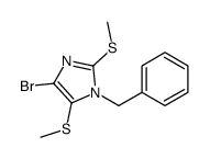 1-benzyl-4-bromo-2,5-bis(methylsulfanyl)imidazole结构式
