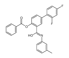 [4-(2,4-difluorophenyl)-2-[(3-methylphenyl)carbamoyl]phenyl] benzoate Structure