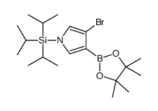 [3-bromo-4-(4,4,5,5-tetramethyl-1,3,2-dioxaborolan-2-yl)pyrrol-1-yl]-tri(propan-2-yl)silane Structure