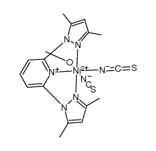 [Ni(bis-2,6(3,5-dimethylpyrazol-1-yl)pyridine)(SCN)2(MeOH)] Structure