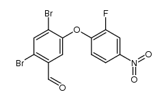 2,4-dibromo-5-(2-fluoro-4-nitrophenoxy)benzaldehyde结构式