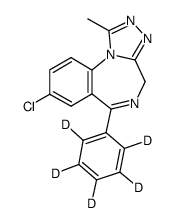 8-chloro-1-methyl-6-(2,3,4,5,6-pentadeuteriophenyl)-4H-[1,2,4]triazolo[4,3-a][1,4]benzodiazepine Structure
