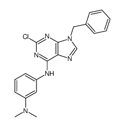 N-(9-Benzyl-2-chloro-9H-purin-6-yl)-N',N'-dimethyl-benzene-1,3-diamine Structure