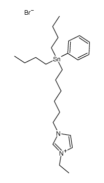 1-(6-(dibutyl(phenyl)stannyl)hexyl)-3-ethyl-1H-imidazol-3-ium bromide Structure