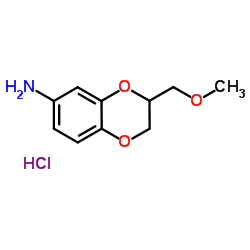 3-(Methoxymethyl)-2,3-dihydro-1,4-benzodioxin-6-amine hydrochloride (1:1)结构式