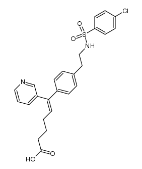 6-(4-(2-(4-chlorobenzenesulphonylamino)ethyl)-phenyl)-6-(pyridin-3-yl)hex-5-enoic acid Structure
