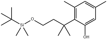 2-(4-((叔丁基二甲基硅烷基)氧基)-2-甲基丁-2-基)-3,5-二甲基苯酚结构式
