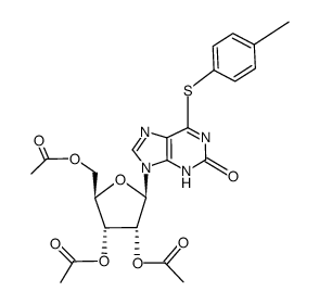 6-[(4-甲基苯基)硫基]-2-氧代-9-(2',3',5'-三-O-乙酰基-β-D-呋喃呋喃糖基)-2,3-二氢嘌呤图片
