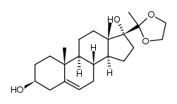 20,20-ethanediyldioxy-pregn-5-ene-3β,17-diol结构式