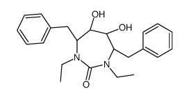 (4R,5S,6S,7R)-4,7-dibenzyl-1,3-diethyl-5,6-dihydroxy-1,3-diazepan-2-on e structure