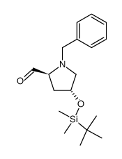 (2S,4R)-N-benzyl-4-(tert-butyldimethylsilyloxy)pyrrolidine-2-carbaldehyde结构式