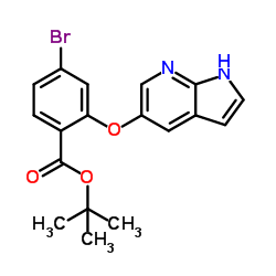 2-((1H-吡咯并[2,3-b]吡啶-5-基)氧基)-4-溴苯甲酸叔丁酯结构式