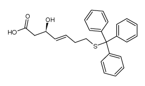 (R,E)-3-hydroxy-7-(tritylthio)hept-4-enoic acid Structure