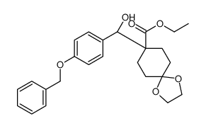8-[(S)-羟基[4-苄基氧基苯基]甲基]-1,4-二氧杂螺[4.5]癸烷-8-羧酸乙酯结构式