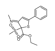 2-ethoxycarbonyl-2-methanesulfonyl-3-methylamino-5-phenyl-2,3-dihydrothiophene结构式